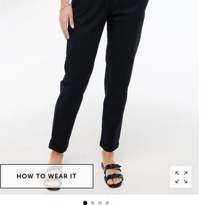 J crew outlet linen black pants size 14, never worn
